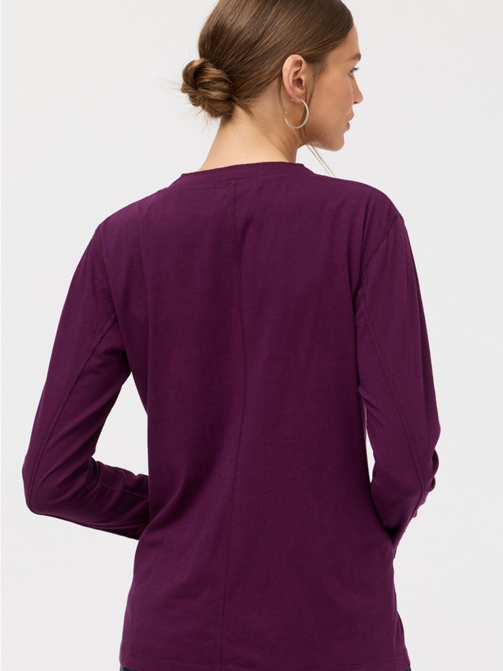 NWT Johnny Was Anaya Raw Seam Henley in Plum Size XXL - Picture 3 of 11